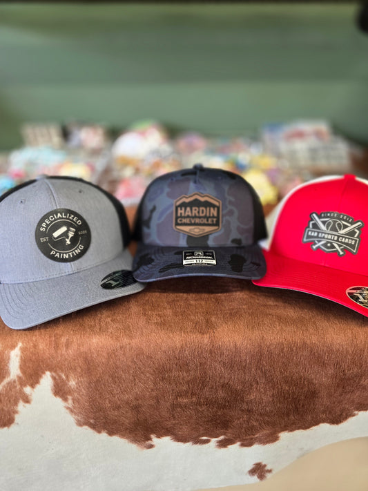 Custom Engraved Leather Hat Patches