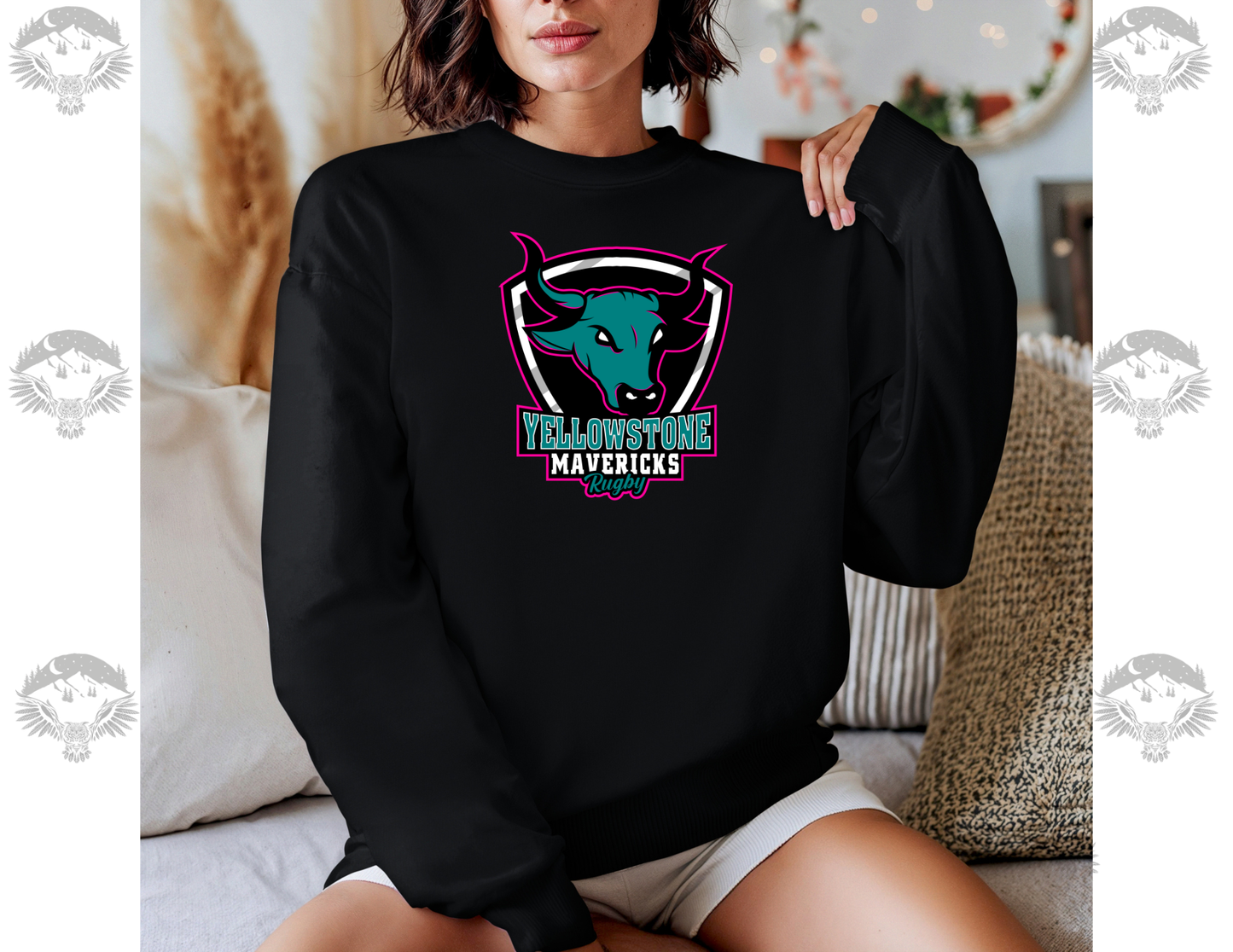 Yellowstone Mavericks Rugby Gildan® Crewneck Sweatshirt