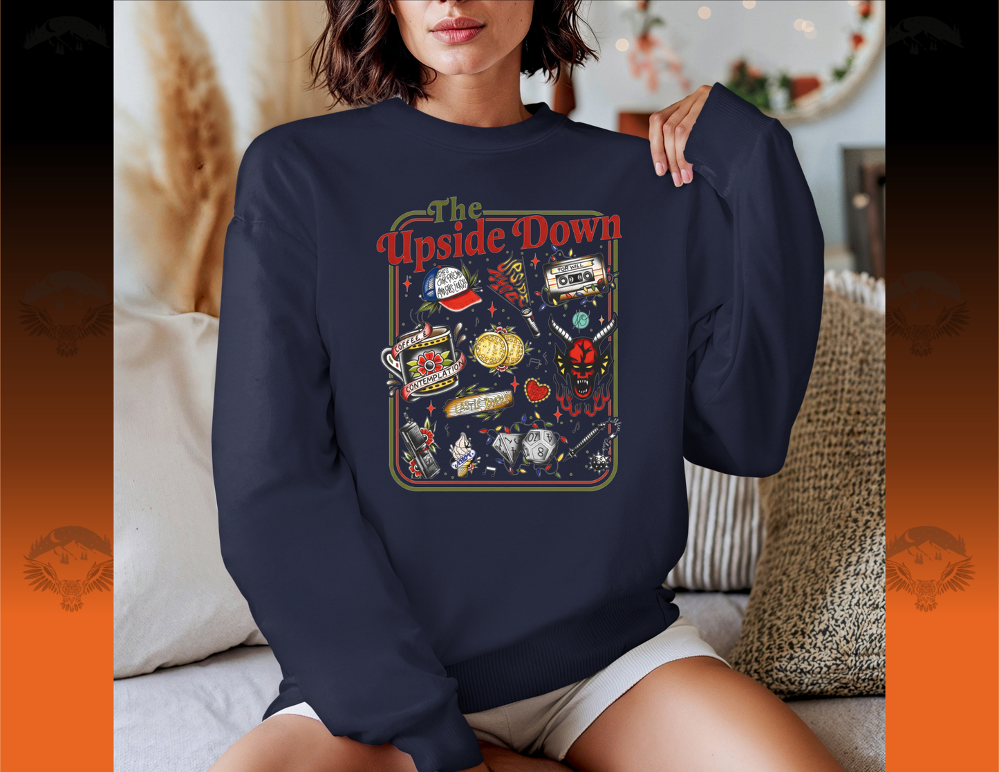 The Upside Down Characters Graphic Crewneck
