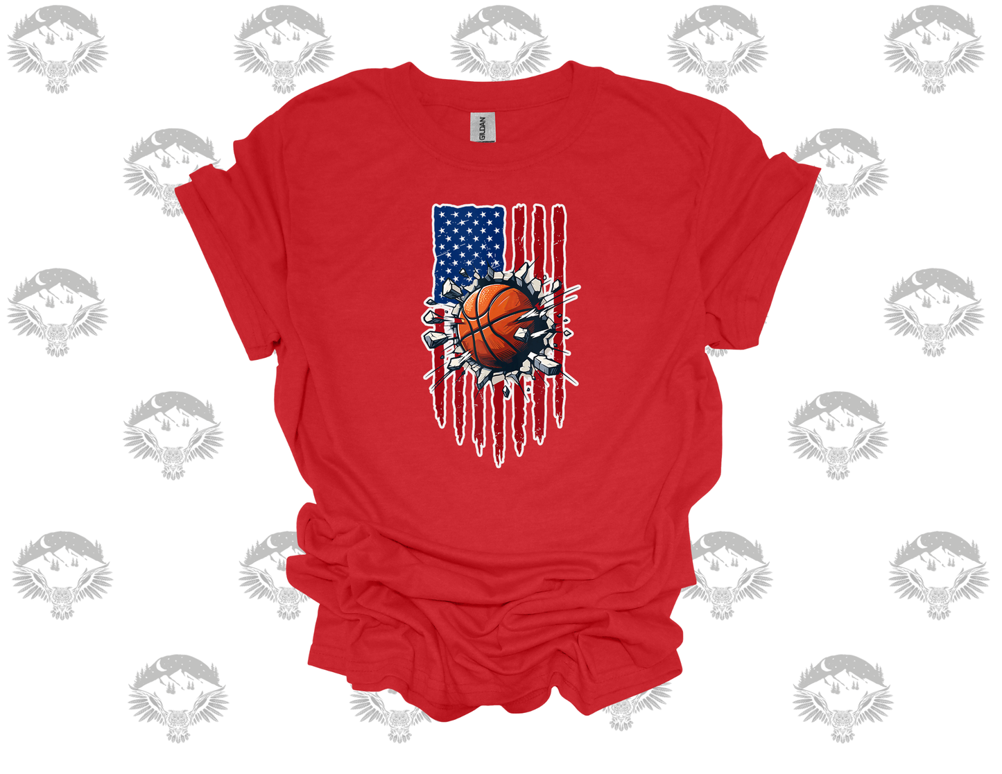 American Flag Basketball Tee