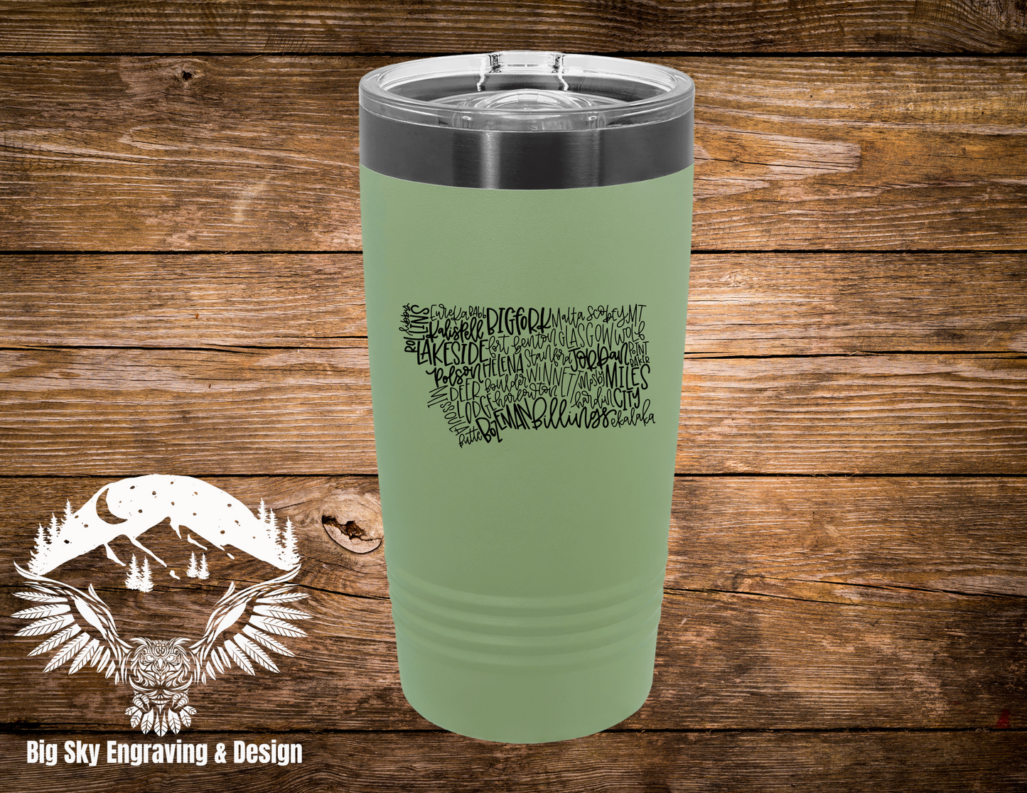 Montana Cities Laser Engraved Tumbler – 20 oz Polar Camel