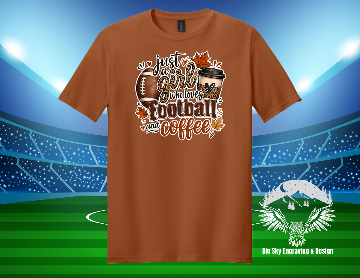 Just a Girl Who Loves Football and Coffee T-Shirt