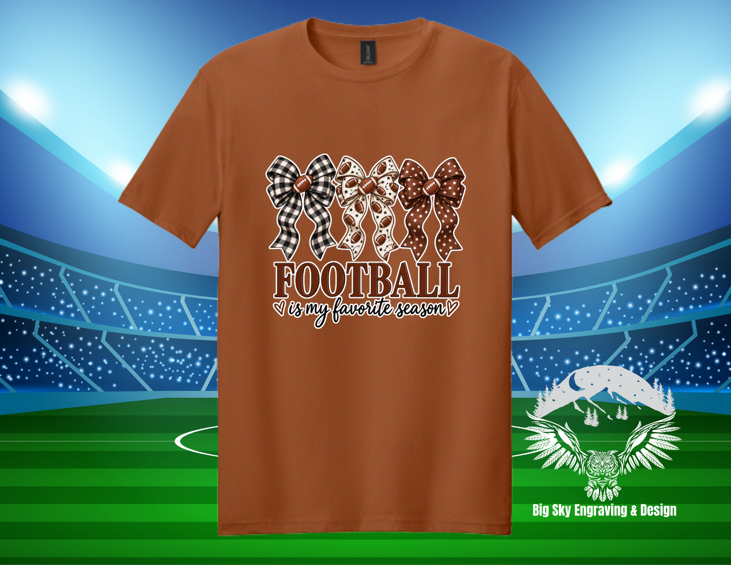 Football Is My Favorite Season Bow T-Shirt