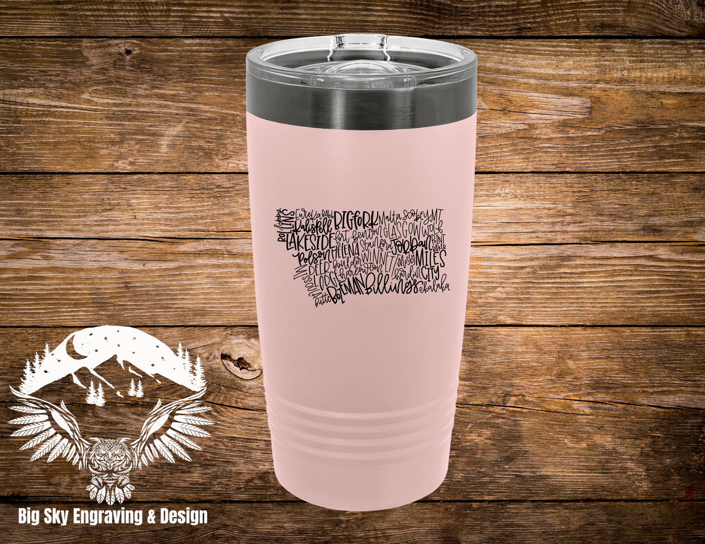 Montana Cities Laser Engraved Tumbler – 20 oz Polar Camel