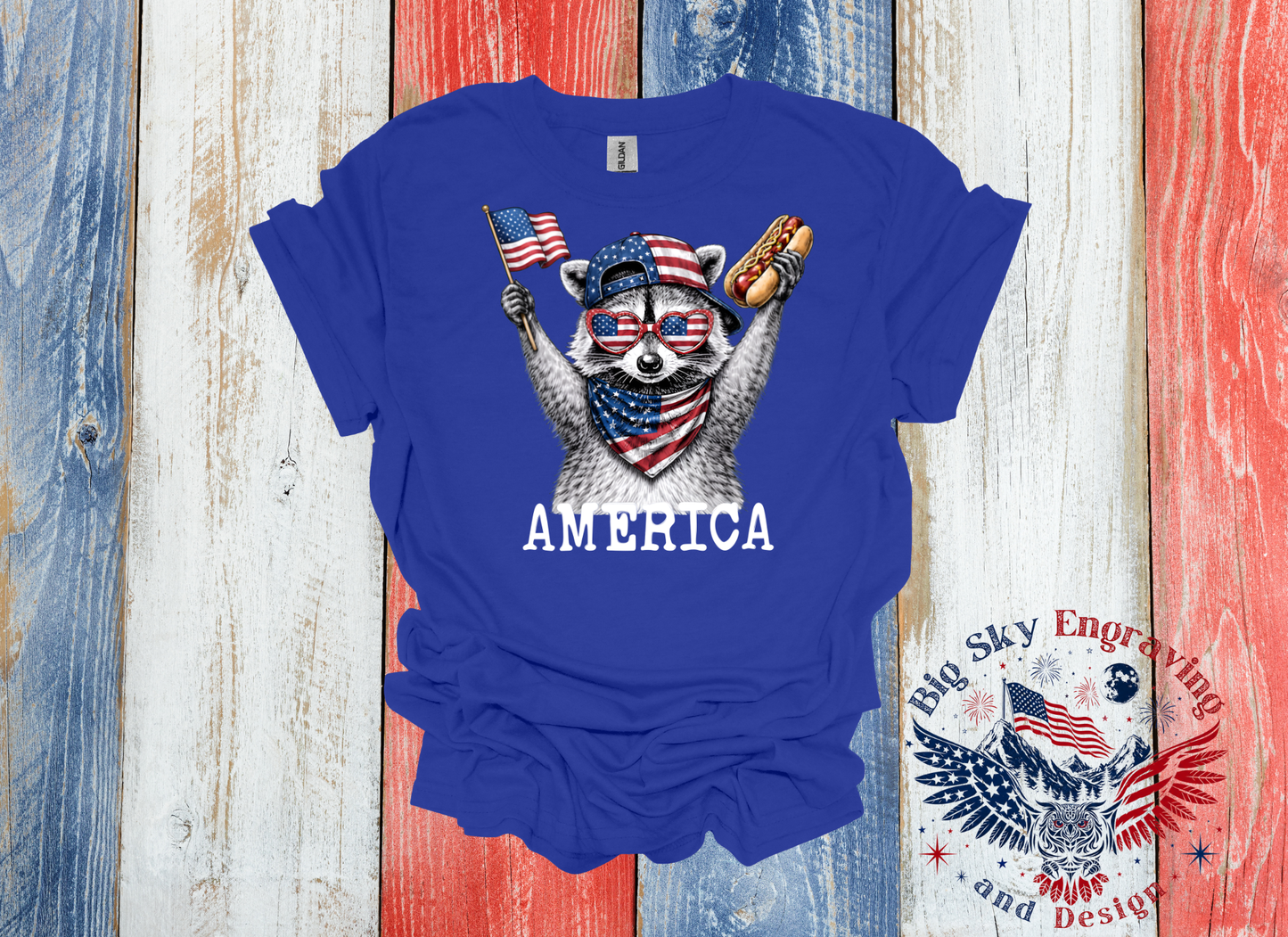 250 Years of Freedom Raccoon Tee – Gildan Softstyle®