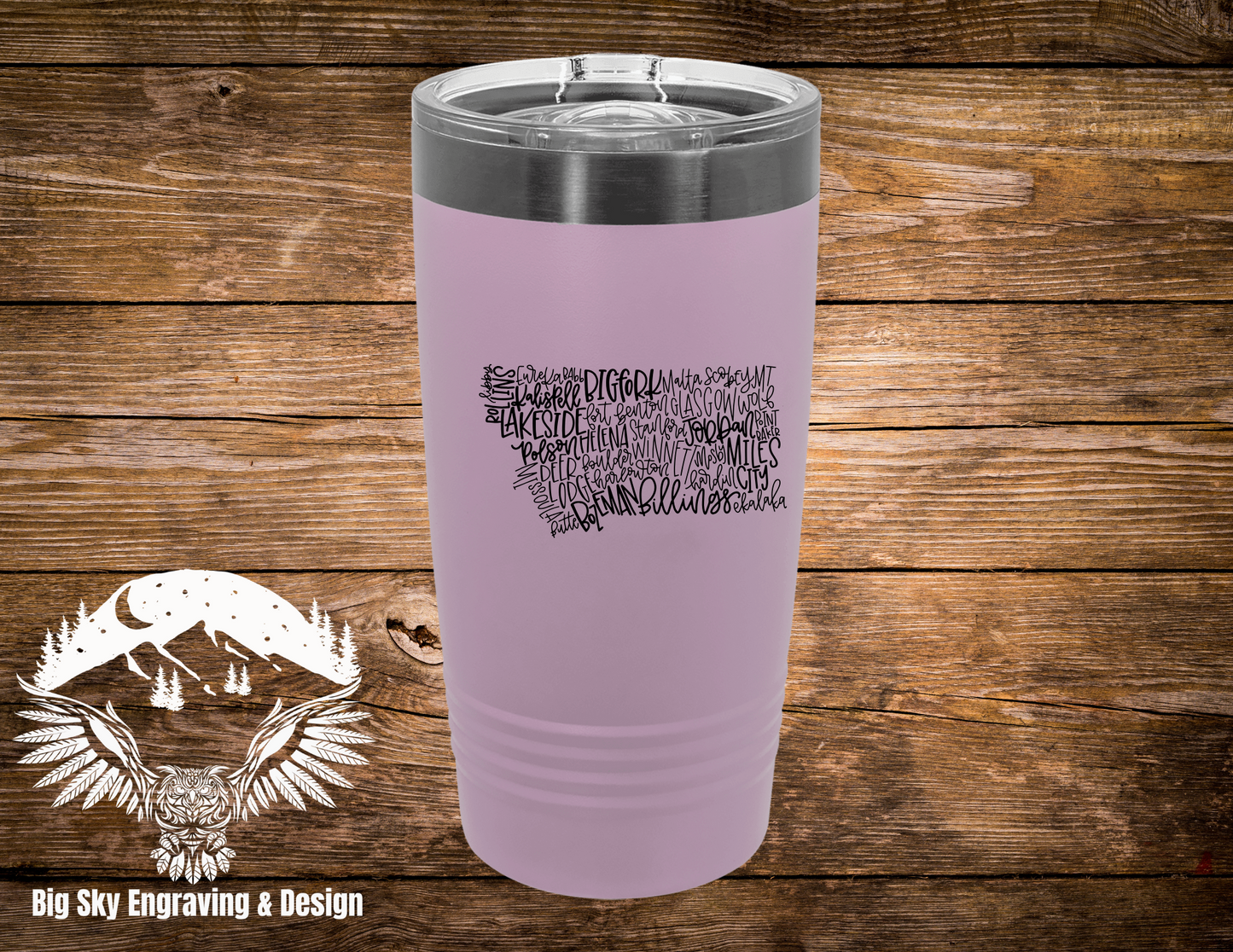 Montana Cities Laser Engraved Tumbler – 20 oz Polar Camel