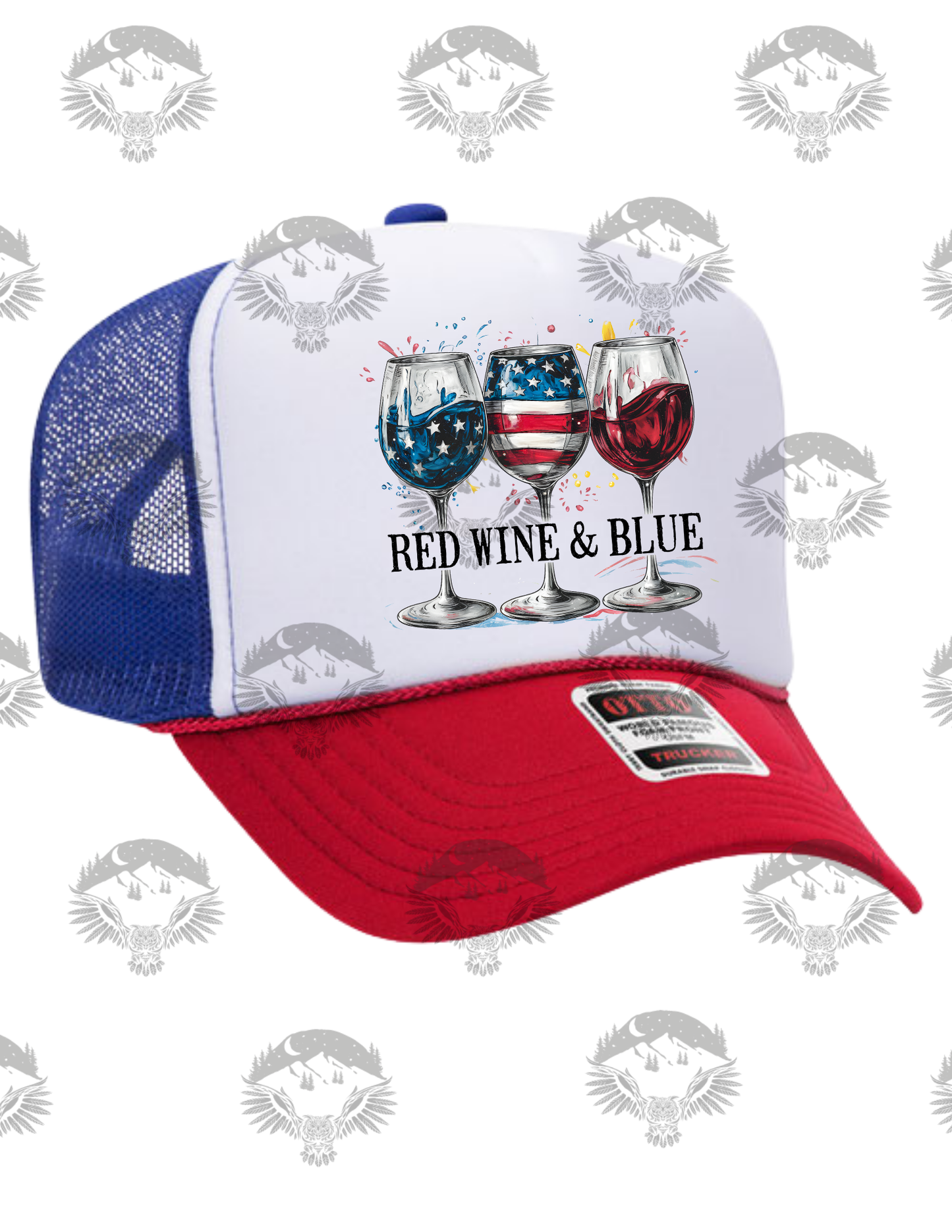 Red Wine & Blue Trucker Hat