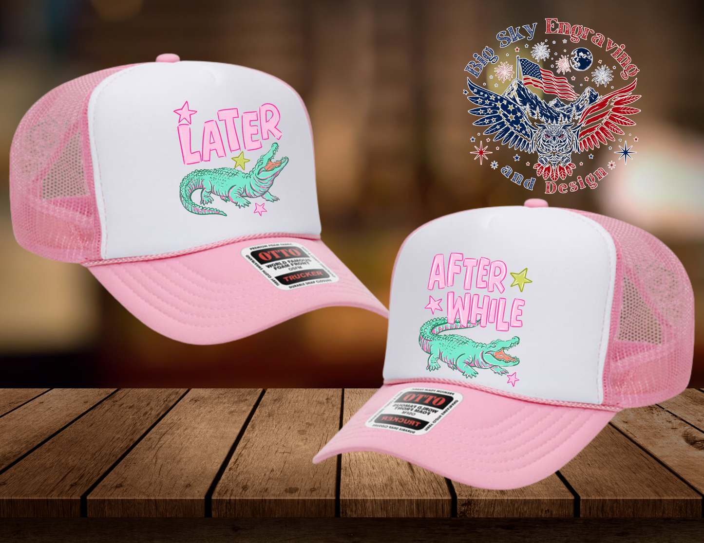 Later Gator & After A While Crocodile OTTO Trucker Hat Set