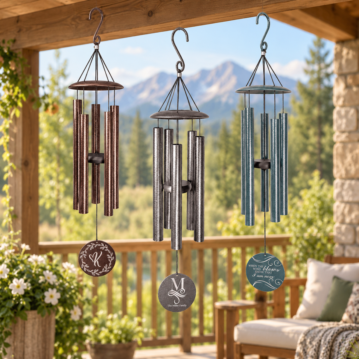 Personalized 30" Powder-Coated Aluminum Wind Chime