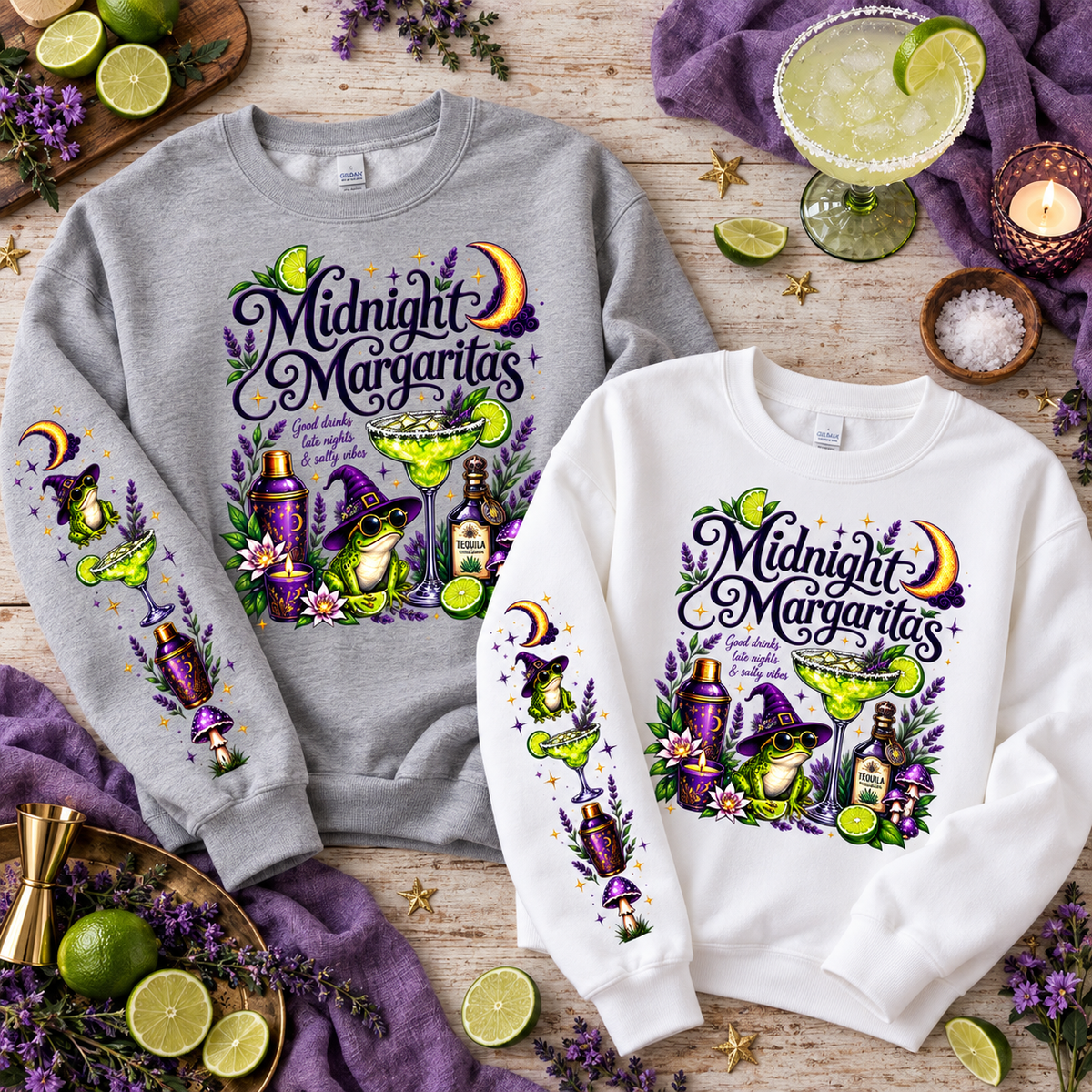 Midnight Margaritas Witchy Crewneck Sweatshirt