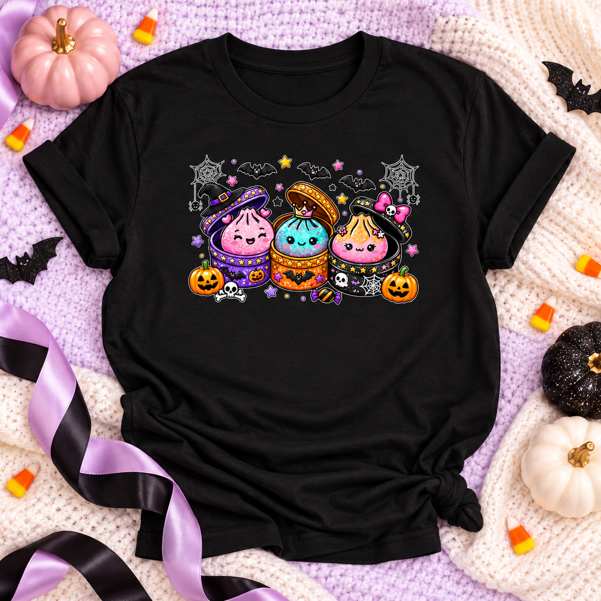 Halloween Dumplings Tee | Gildan Softstyle Black | Youth