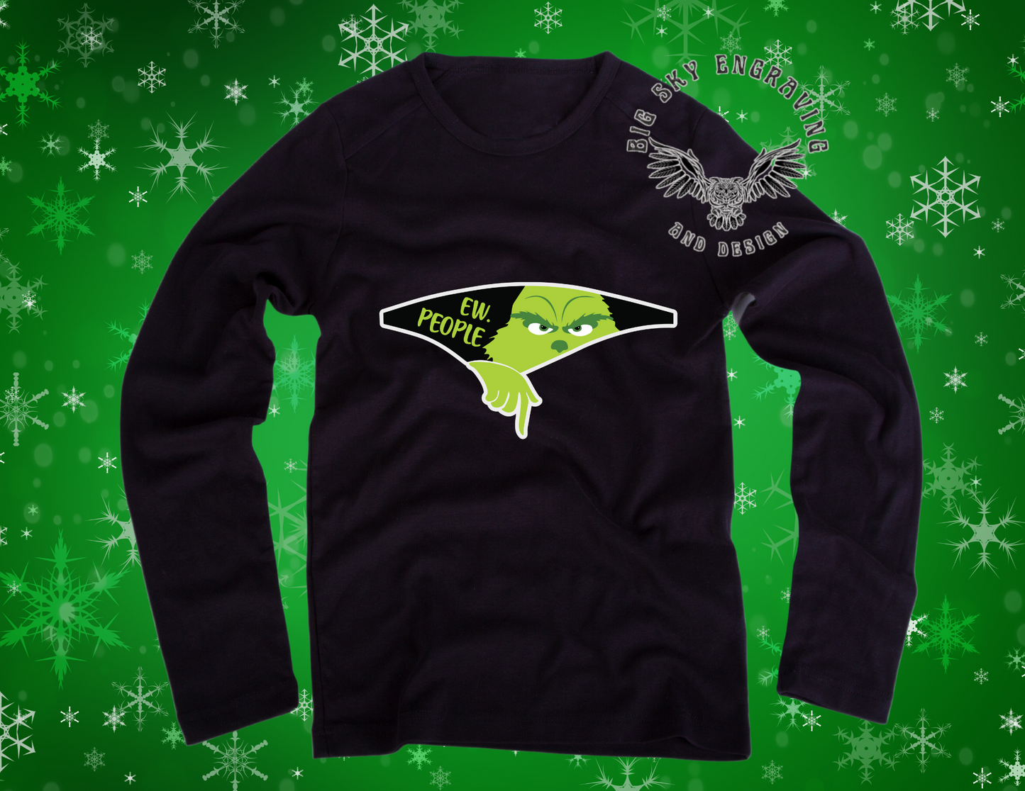 Ew People Grinch Black Crewneck