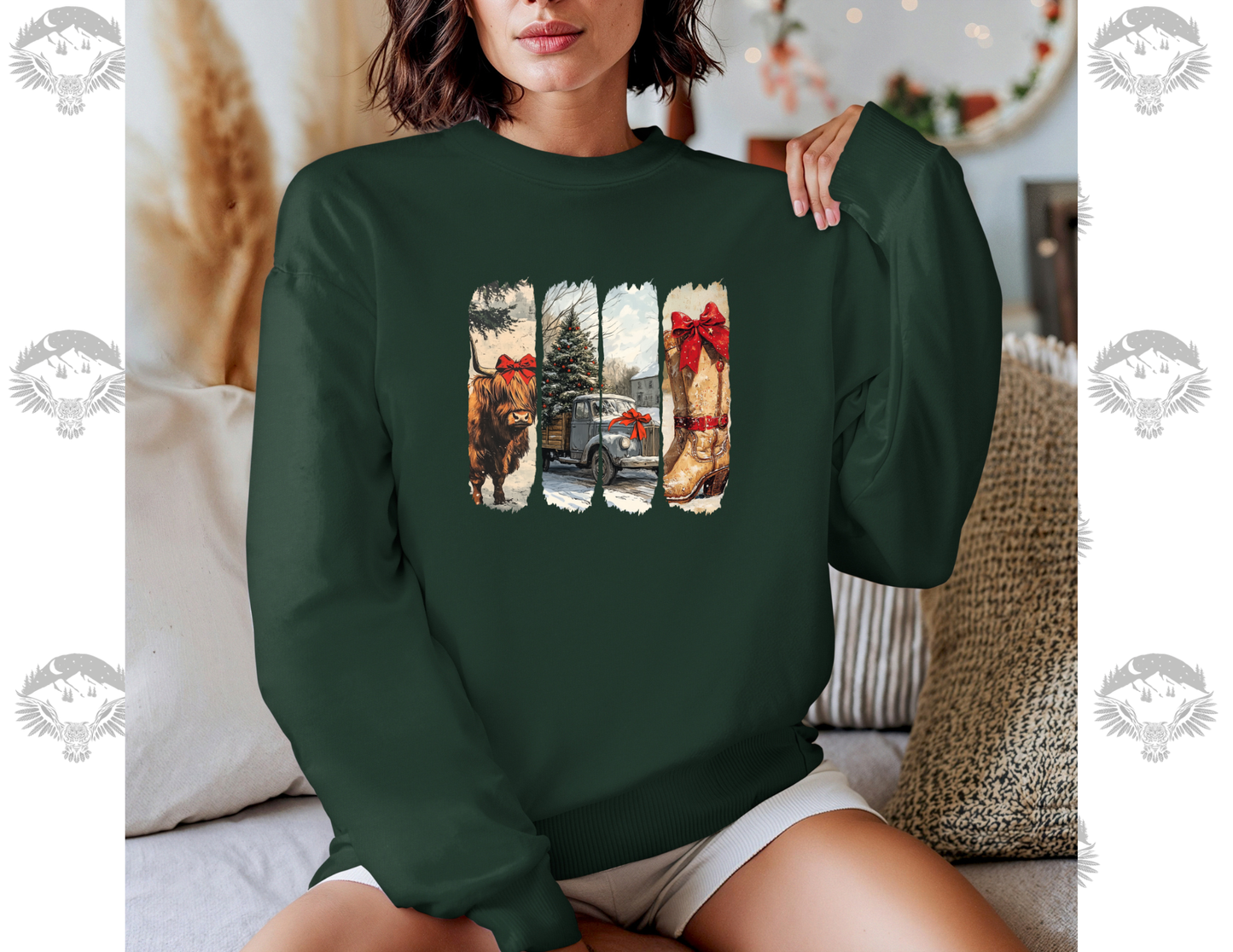Rustic Cowboy Christmas Crewneck