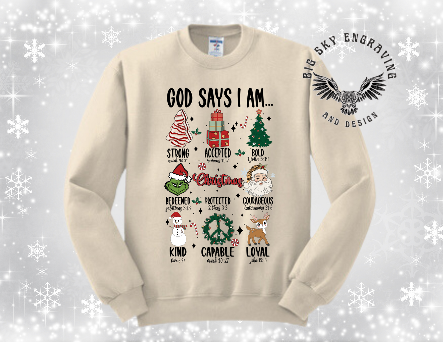 God Says I Am Cream Crewneck