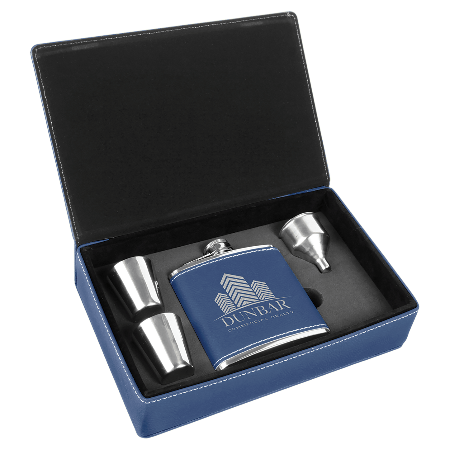 Leatherette Flask Gift Set 6 oz