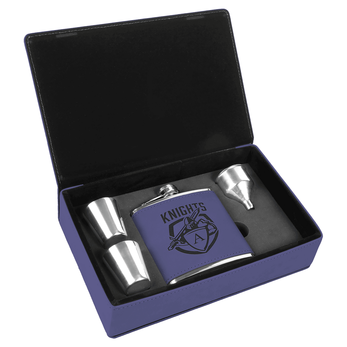 Leatherette Flask Gift Set 6 oz
