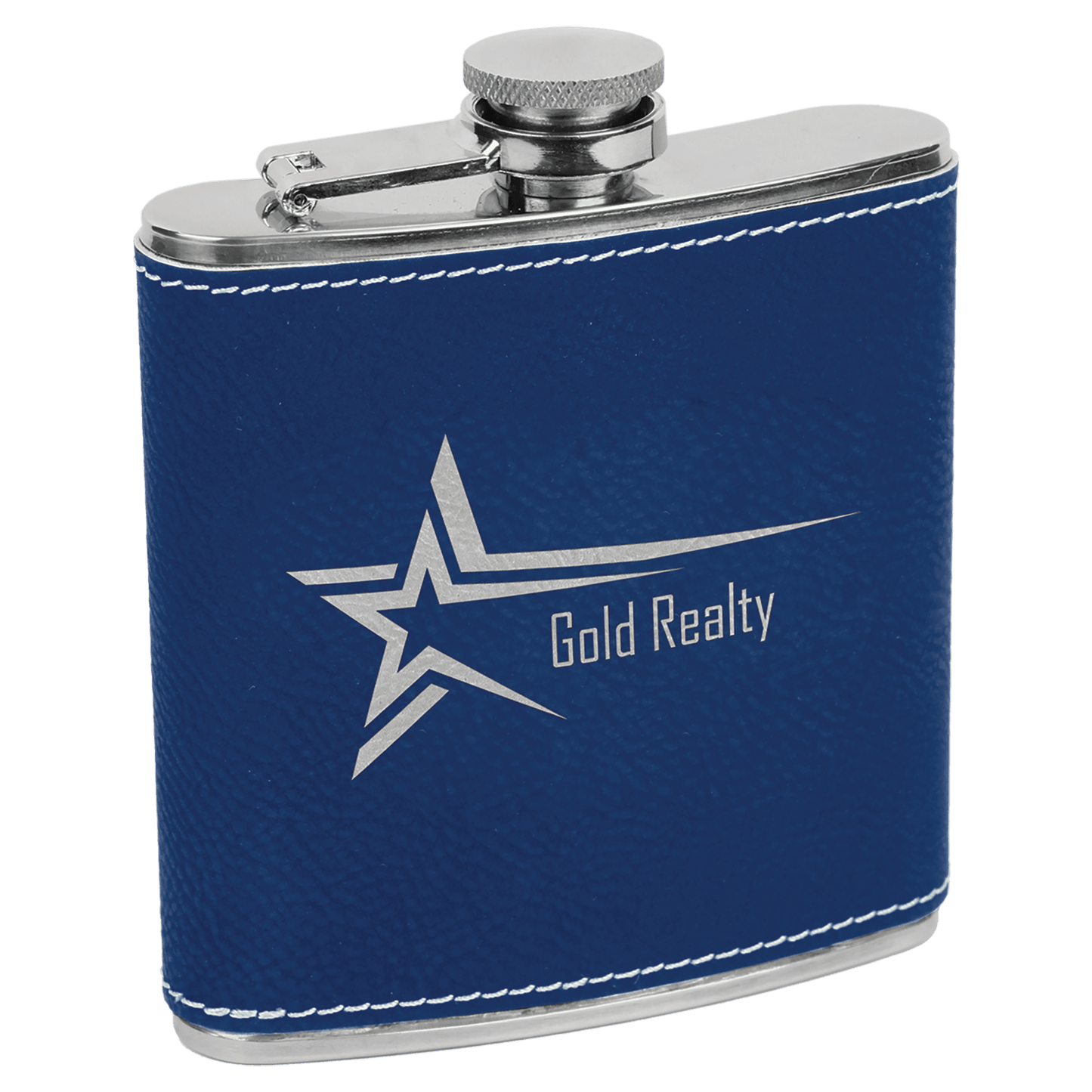 6 oz. Laserable Leatherette Stainless Steel Flask