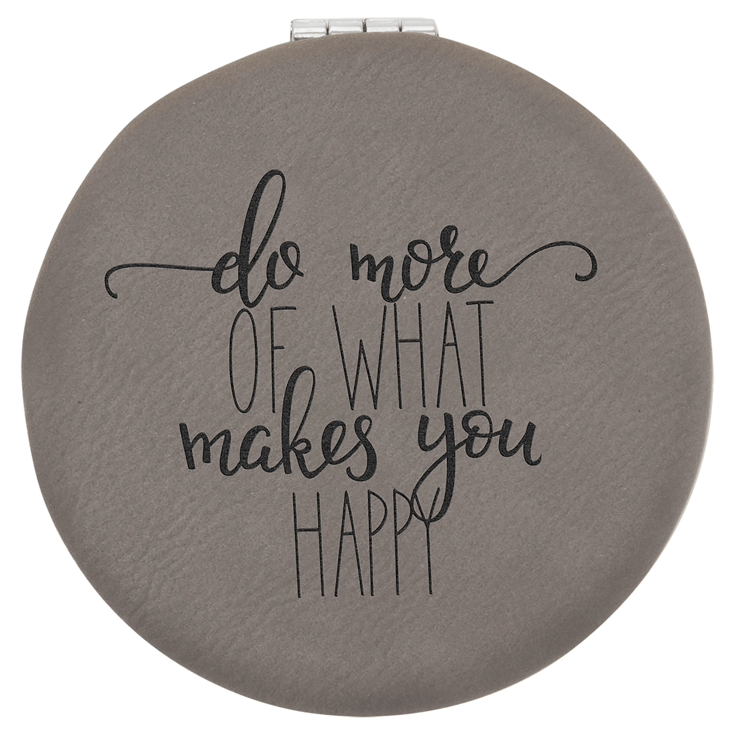 Laserable Leatherette Compact Mirror 2 1/2"