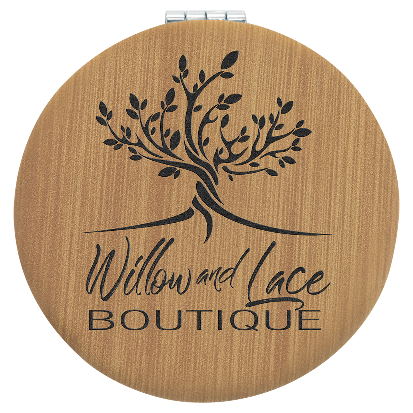 Laserable Leatherette Compact Mirror 2 1/2"