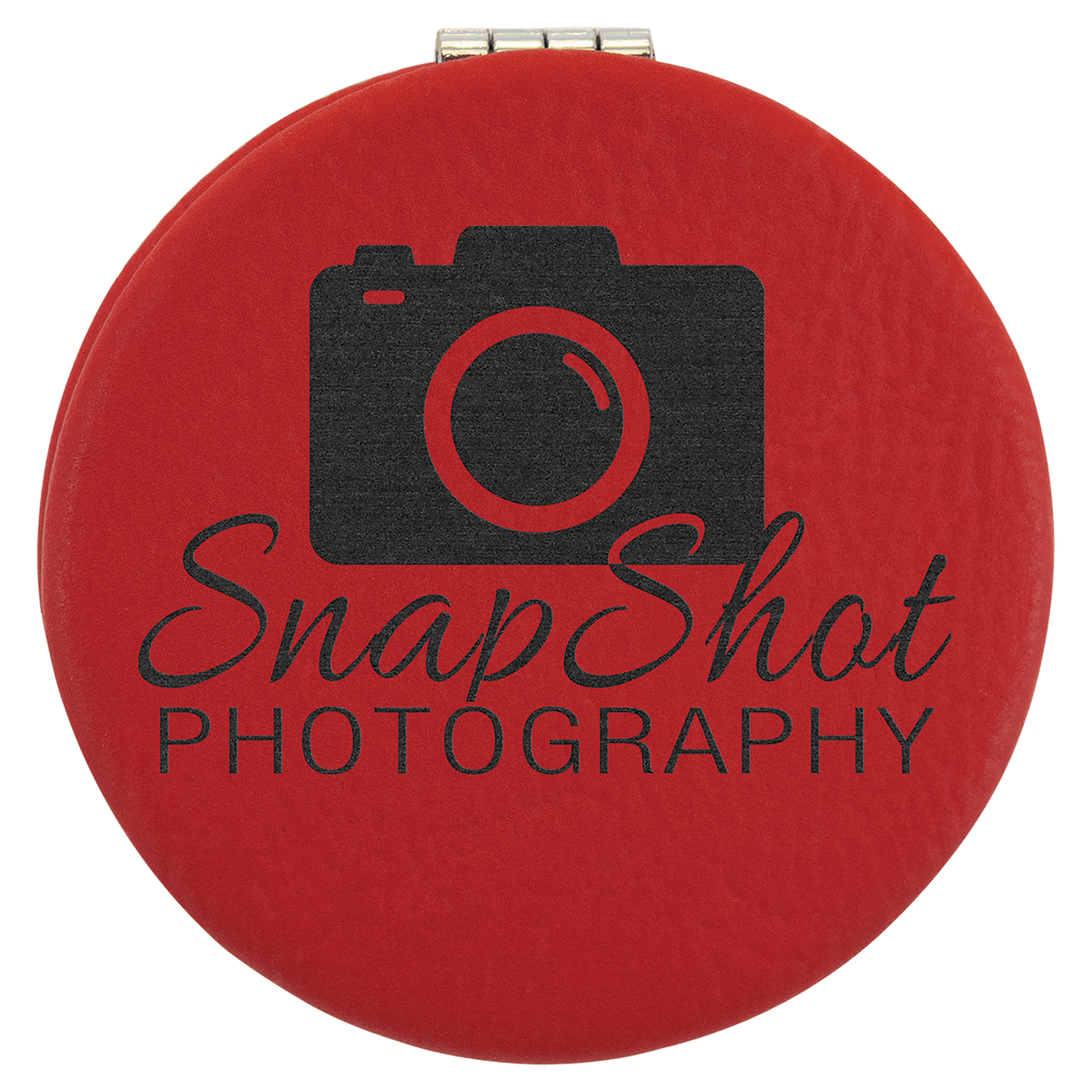 Laserable Leatherette Compact Mirror 2 1/2"