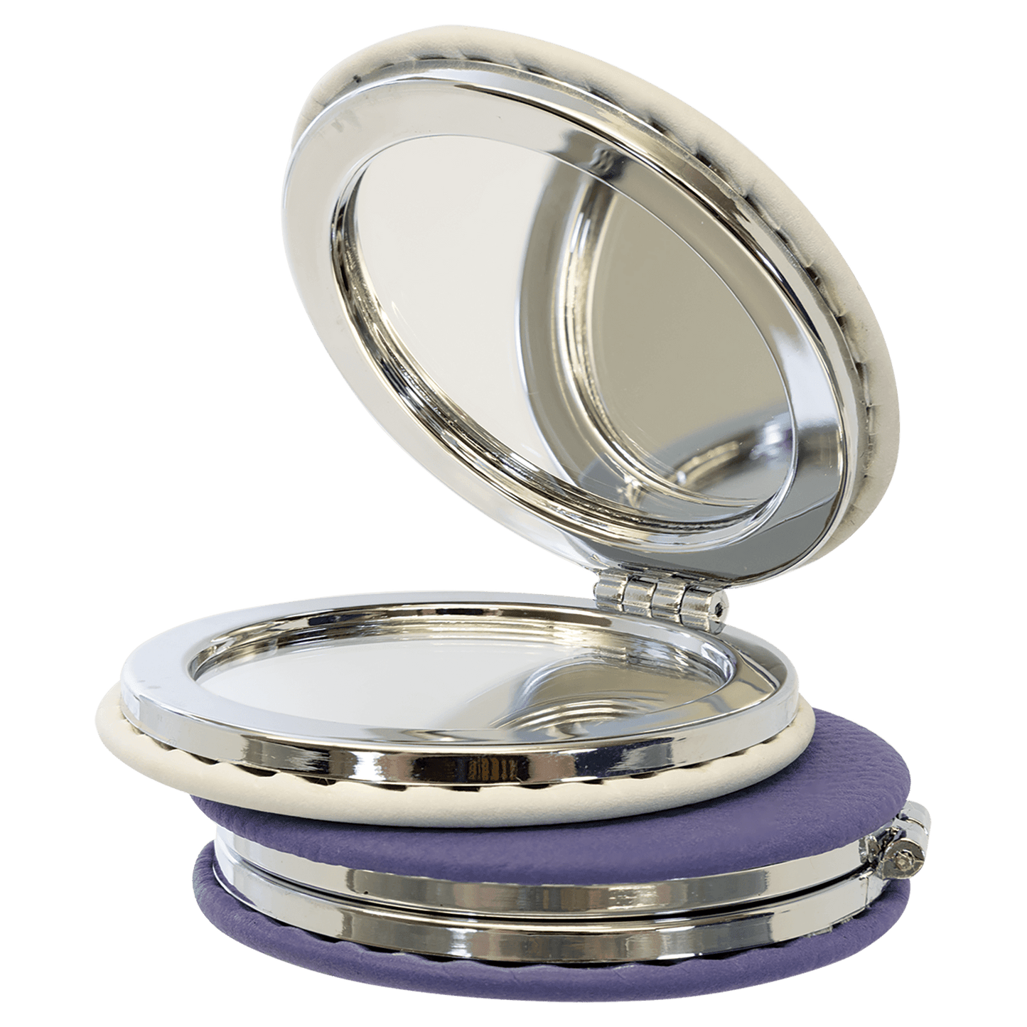 Laserable Leatherette Compact Mirror 2 1/2"