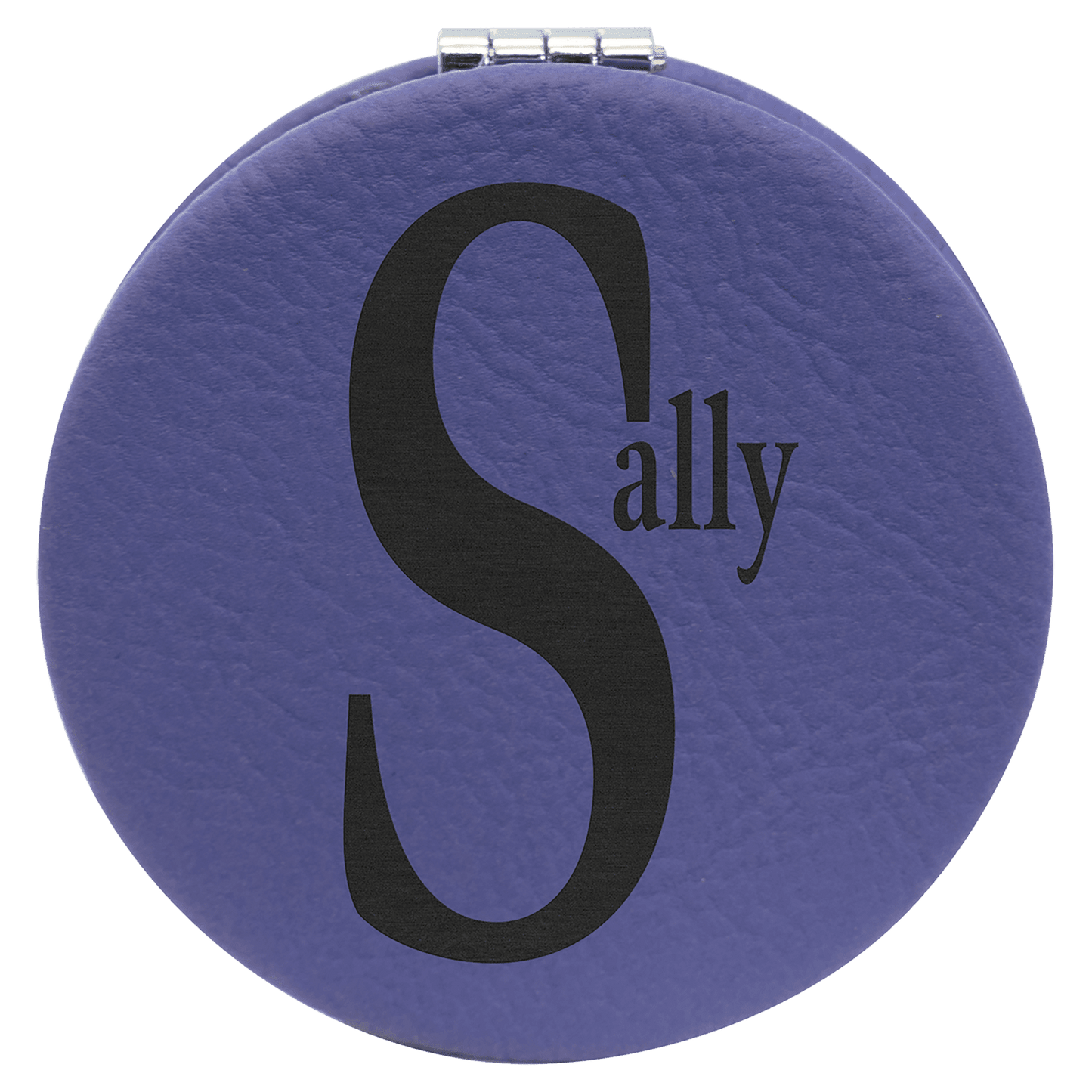 Laserable Leatherette Compact Mirror 2 1/2"