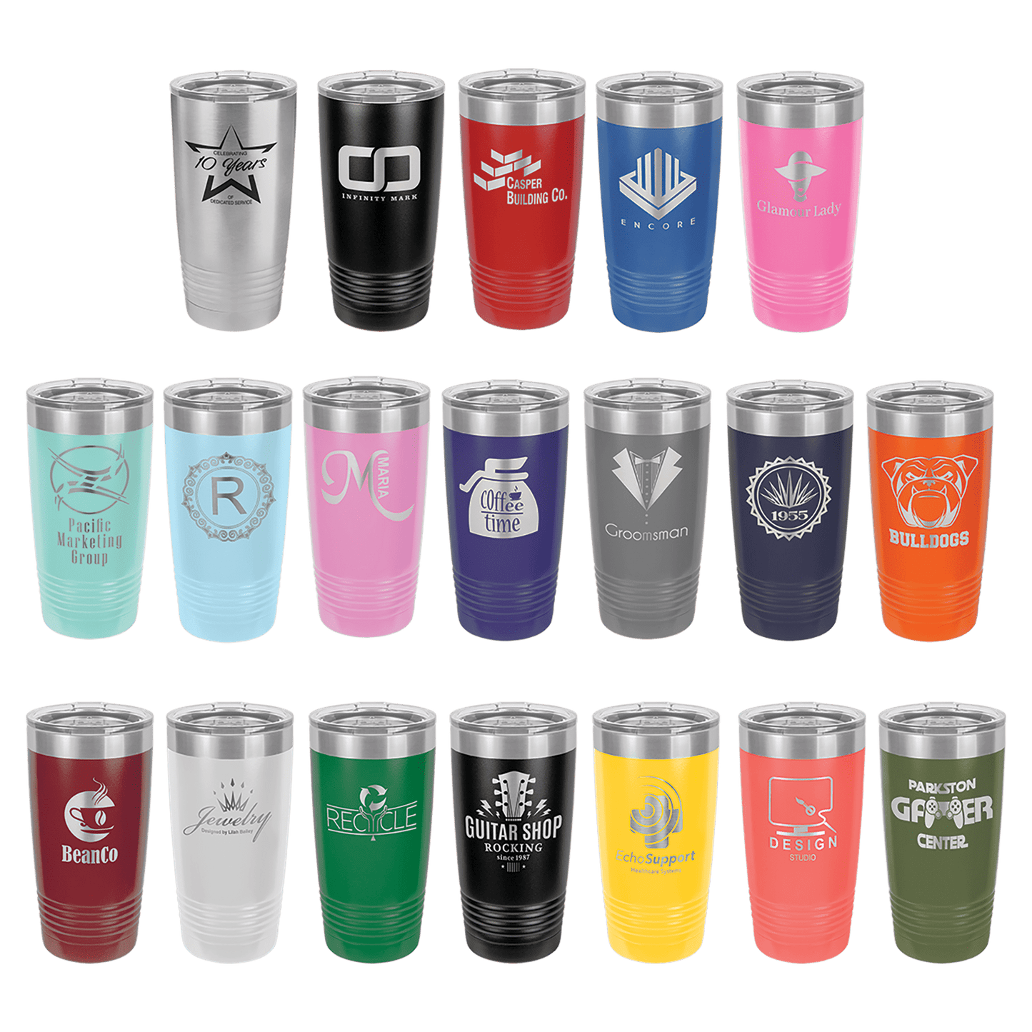 Polar Camel 20 oz. Tumbler with Clear Lid