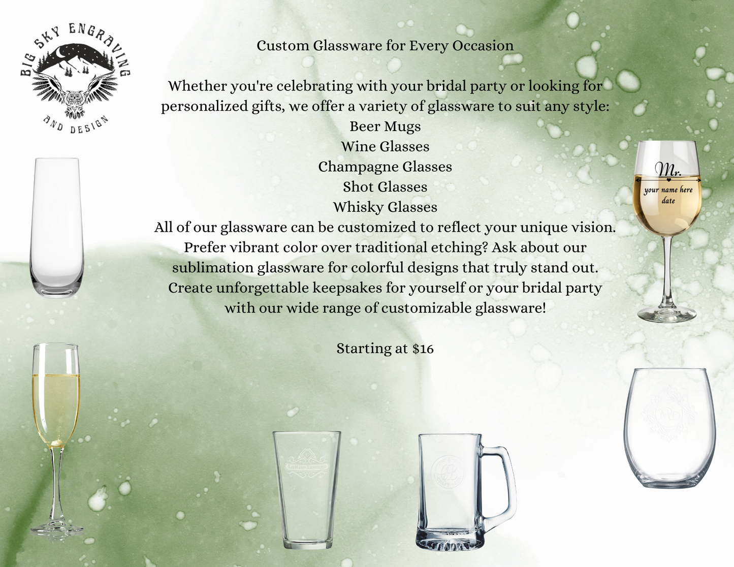 Laser Engraved Glassware