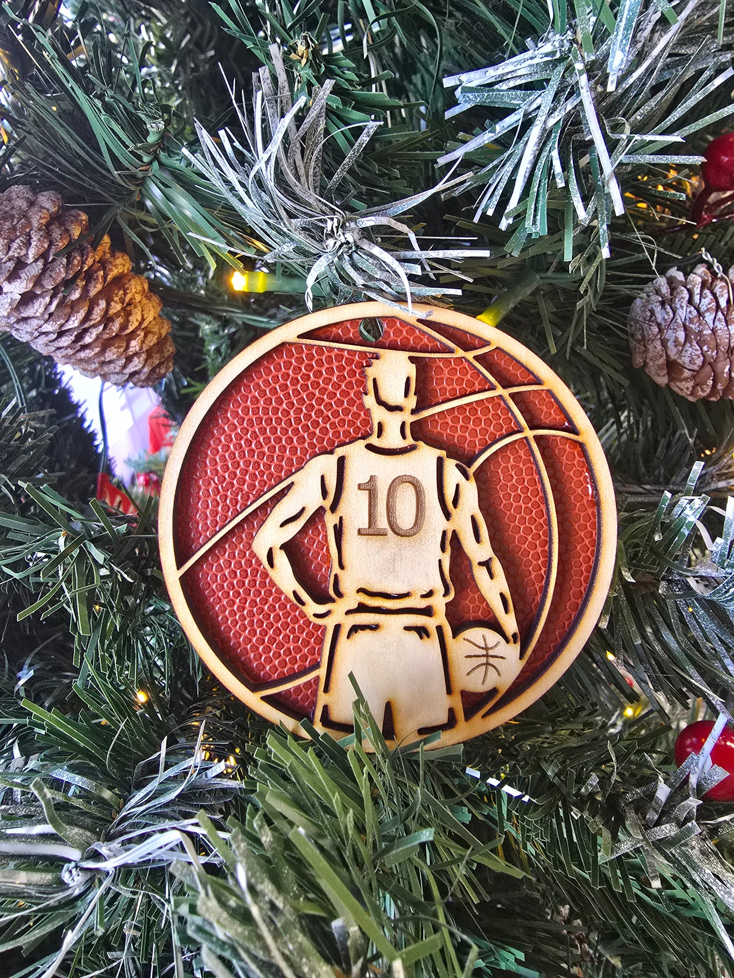 🏀🏈 Custom Sports Leather Inlay Ornaments