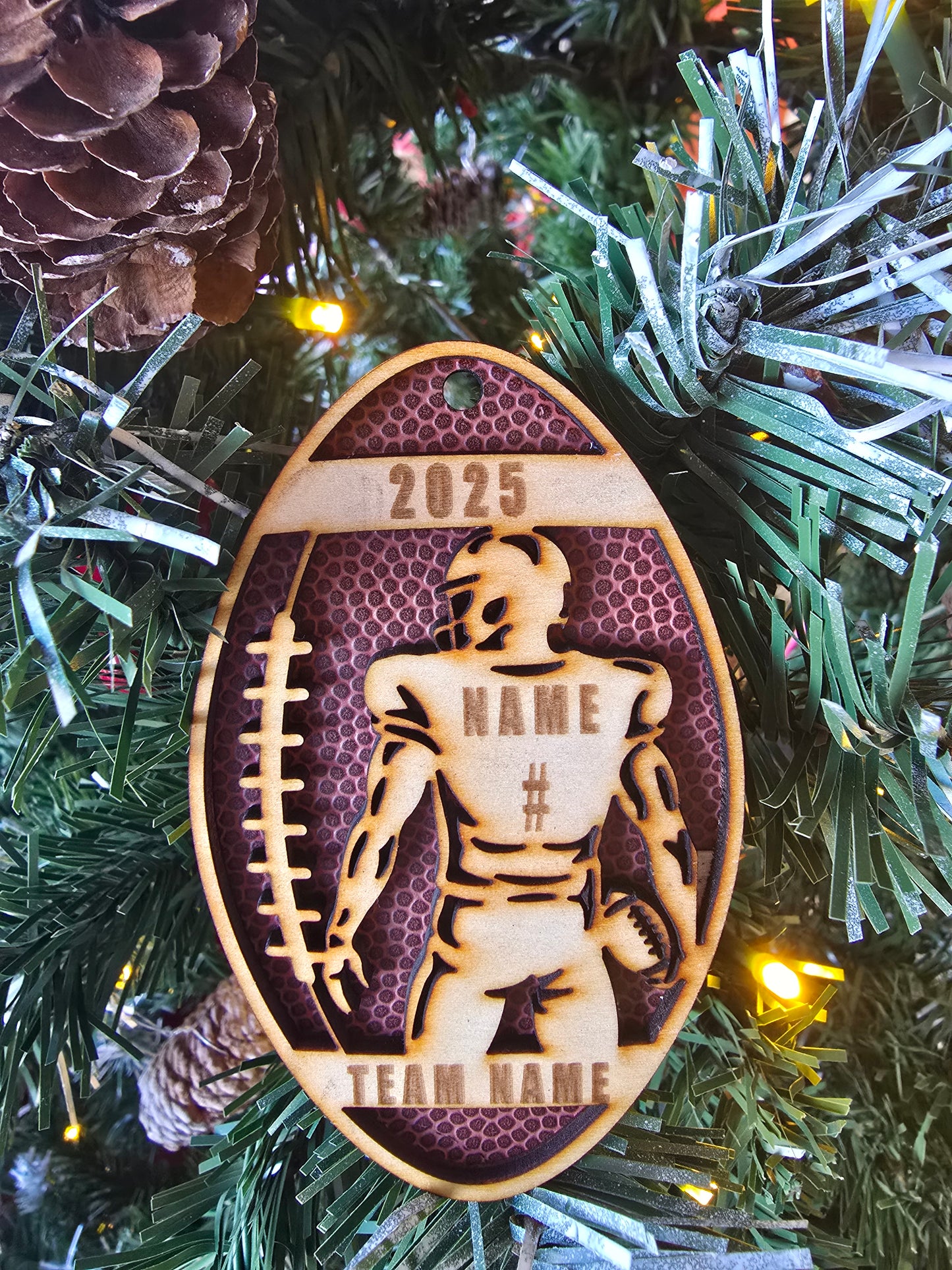 🏀🏈 Custom Sports Leather Inlay Ornaments