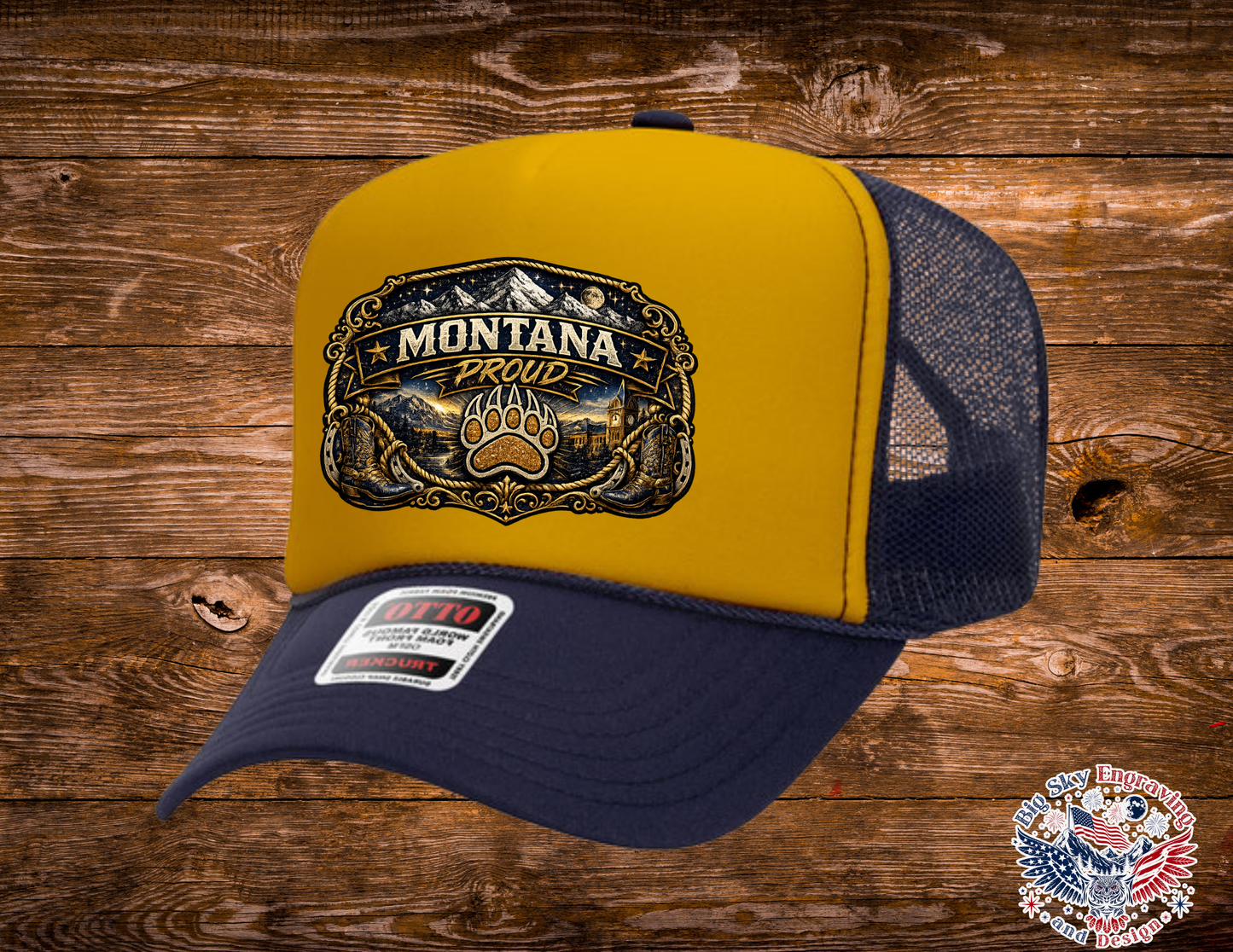 Montana Proud Blue/Gold OTTO Foam Trucker Hat