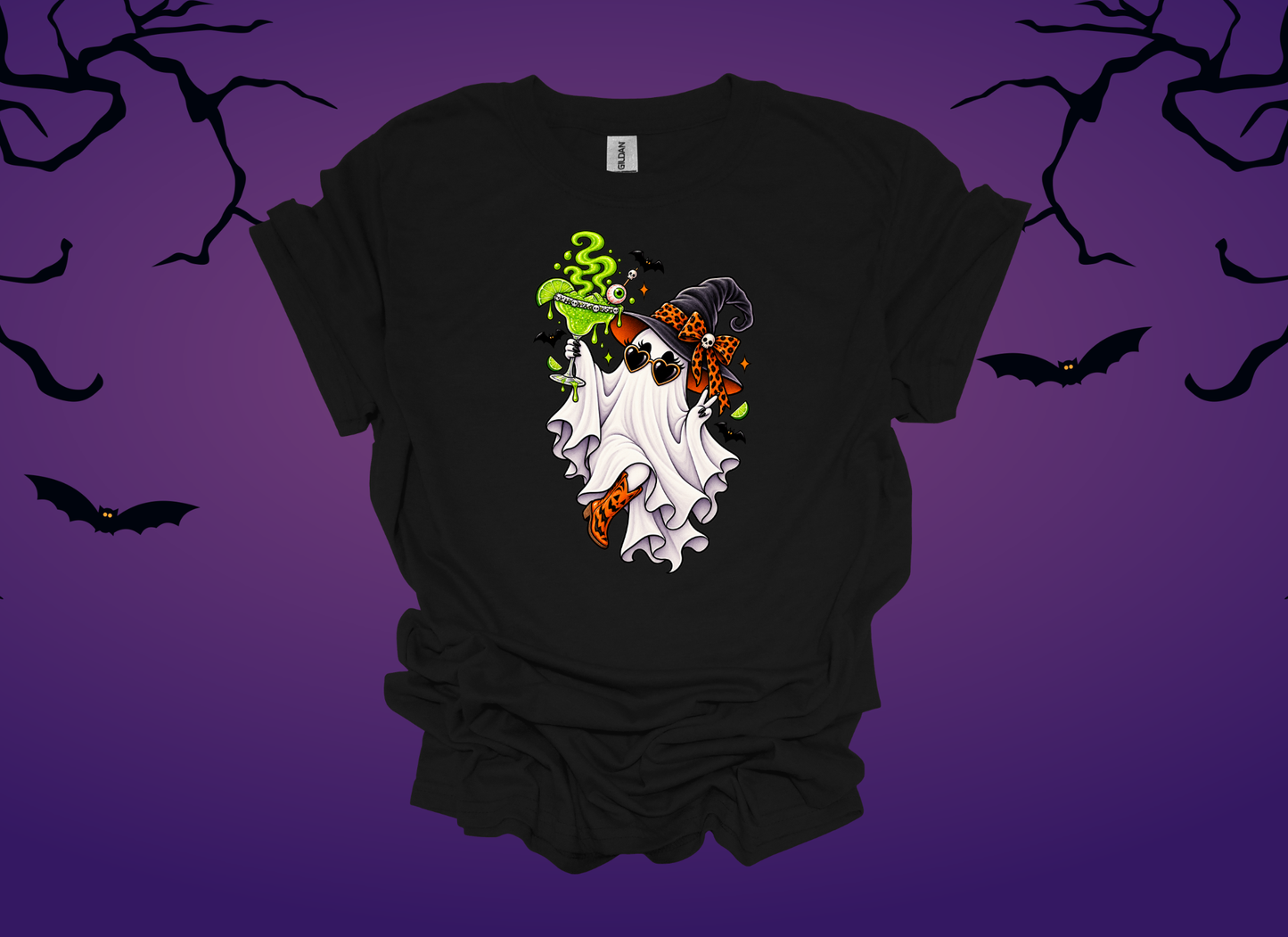 Spooky Margarita Ghost Halloween Tee