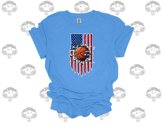 American Flag Basketball Tee