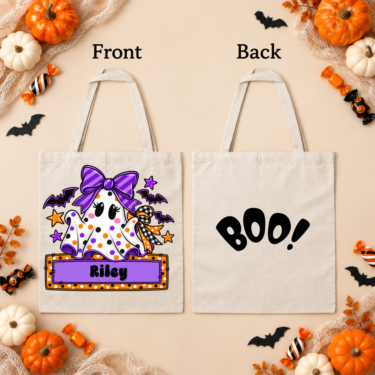 Personalized Trick-or-Treat Tote Bag