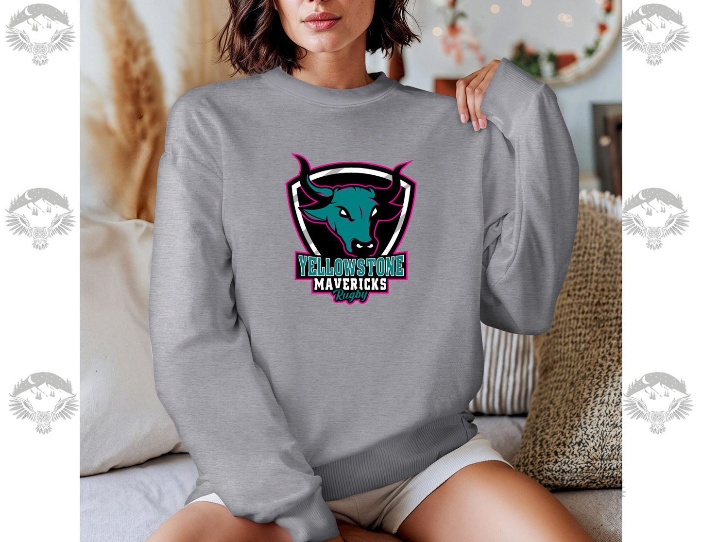 Yellowstone Mavericks Rugby Gildan® Crewneck Sweatshirt