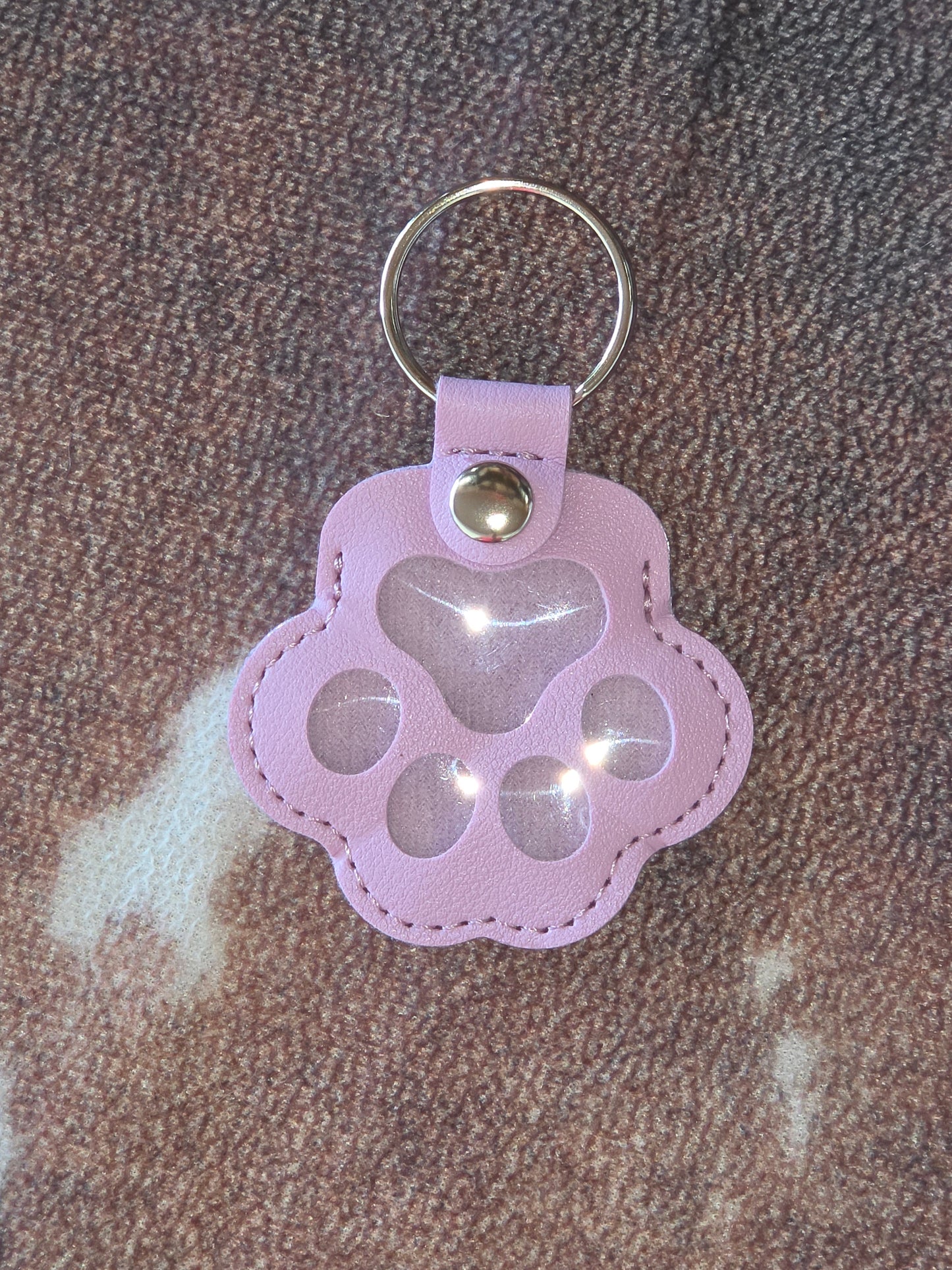 Pet Memorial Paw Print Hair Keepsake Keychain