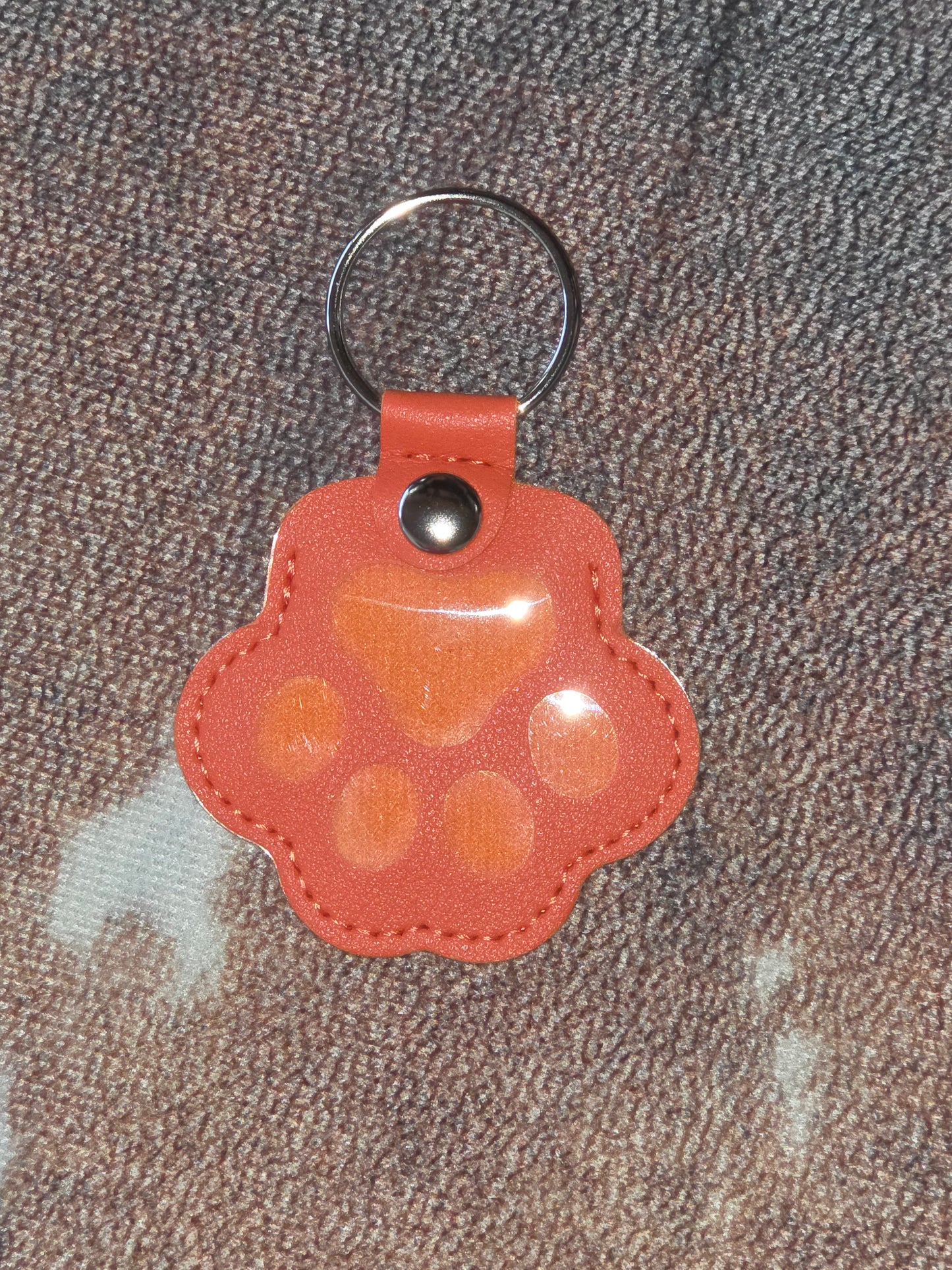 Pet Memorial Paw Print Hair Keepsake Keychain