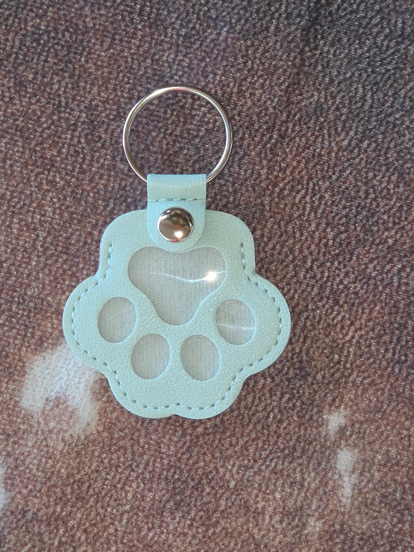 Pet Memorial Paw Print Hair Keepsake Keychain