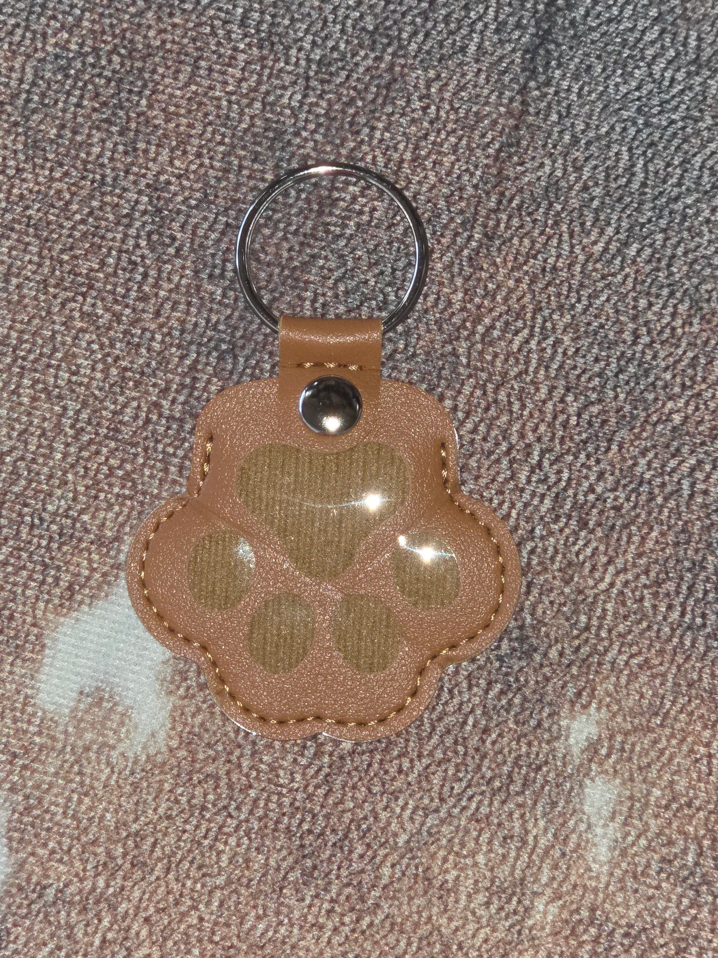 Pet Memorial Paw Print Hair Keepsake Keychain
