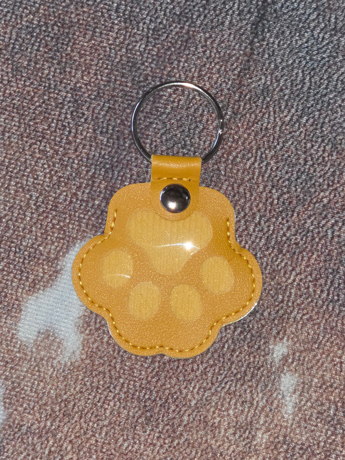 Pet Memorial Paw Print Hair Keepsake Keychain
