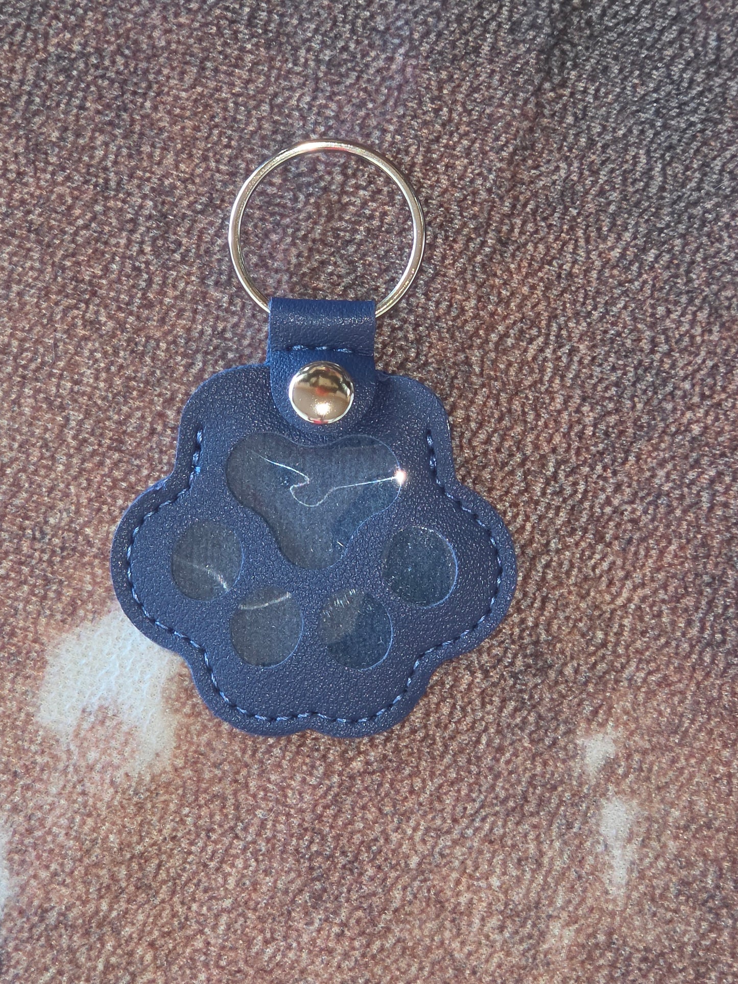 Pet Memorial Paw Print Hair Keepsake Keychain