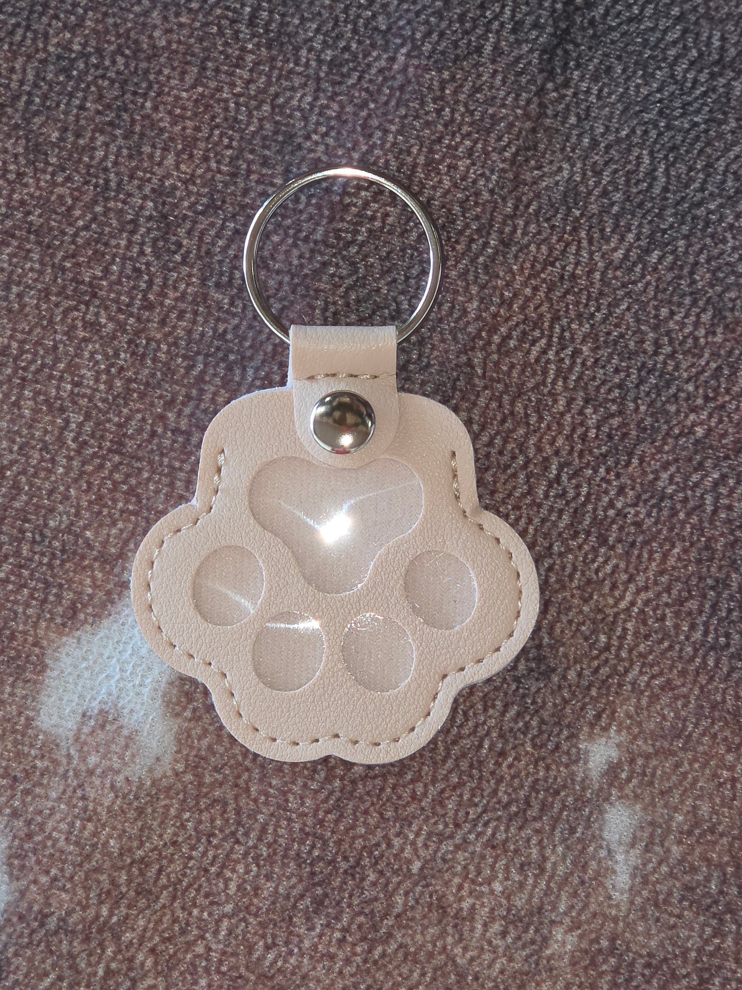 Pet Memorial Paw Print Hair Keepsake Keychain