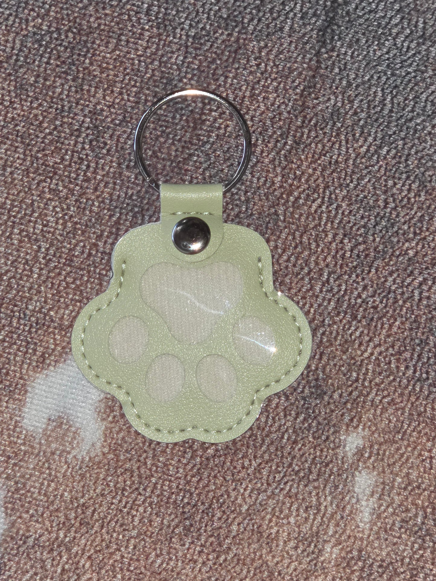 Pet Memorial Paw Print Hair Keepsake Keychain