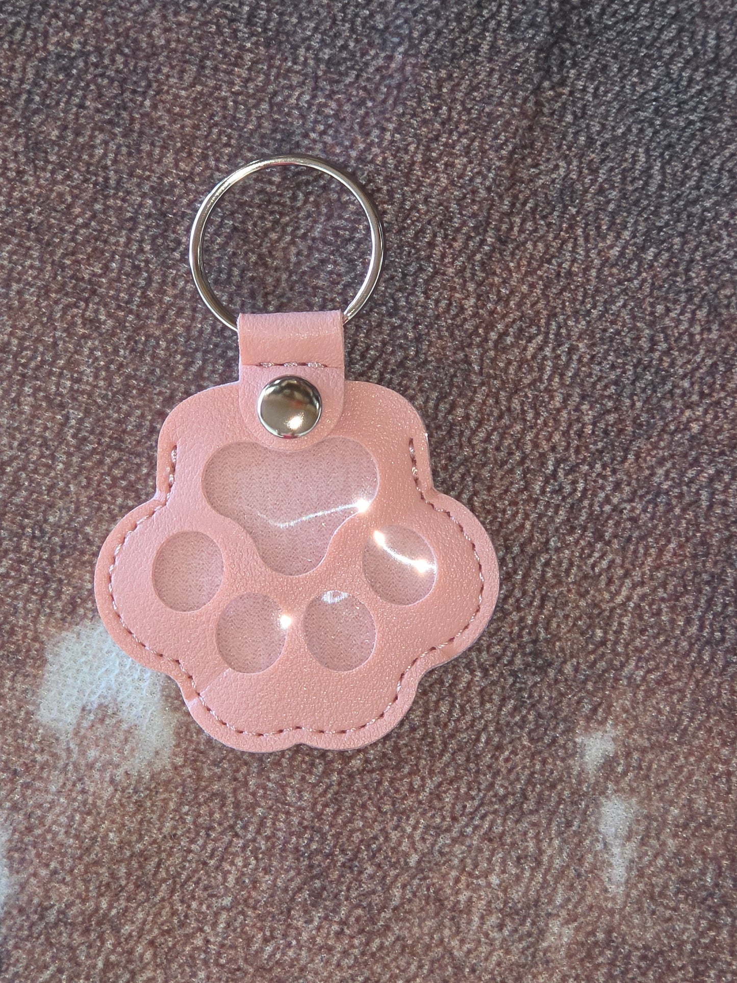 Pet Memorial Paw Print Hair Keepsake Keychain