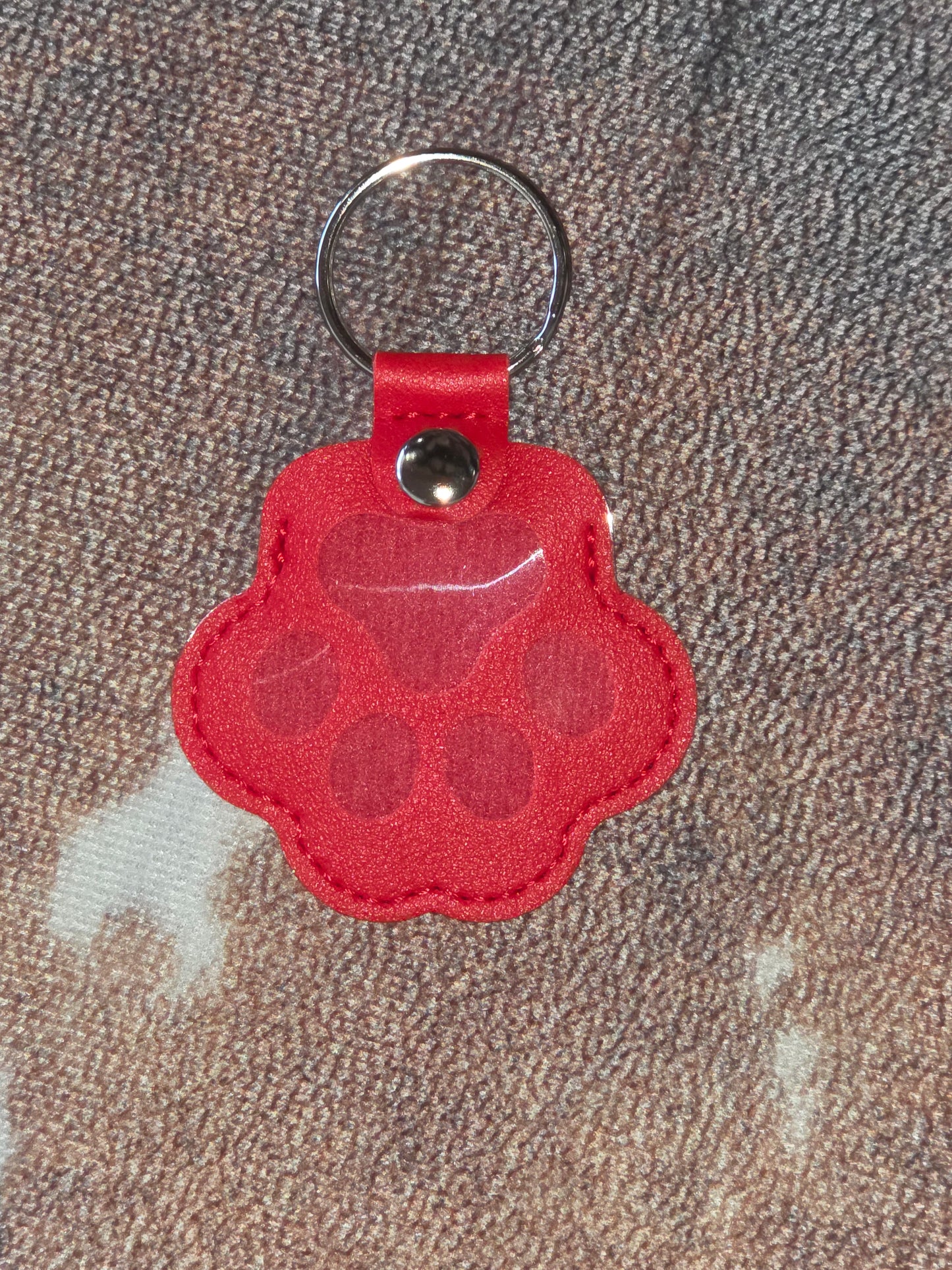 Pet Memorial Paw Print Hair Keepsake Keychain