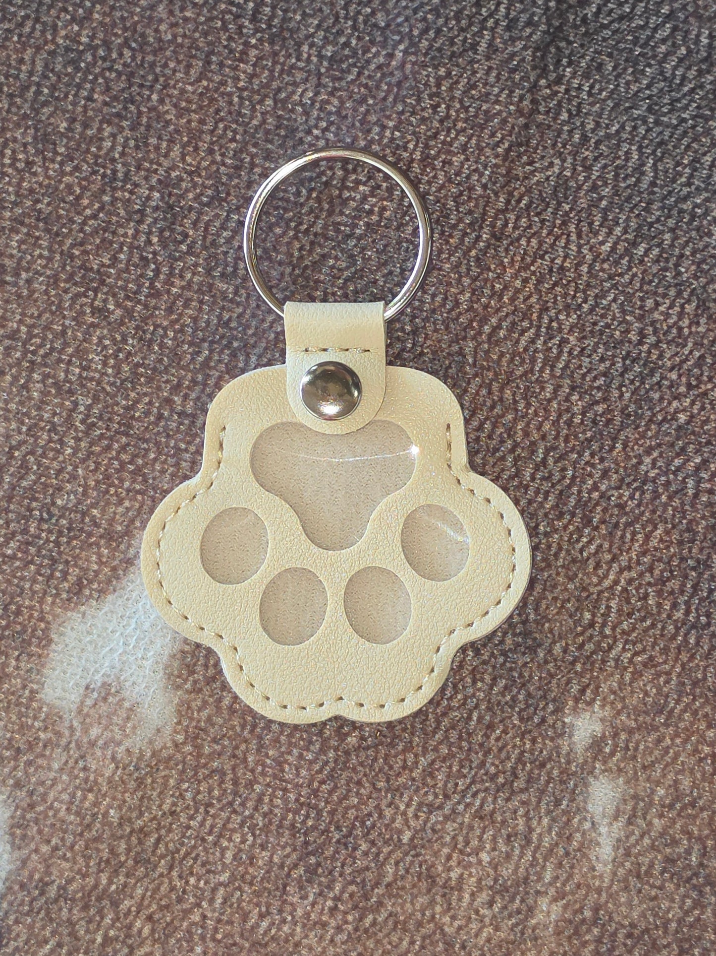 Pet Memorial Paw Print Hair Keepsake Keychain