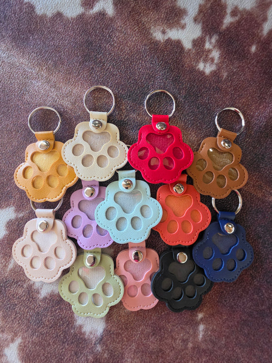 Pet Memorial Paw Print Hair Keepsake Keychain