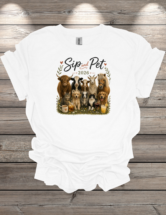 Sip & Pet 2026 T-Shirt