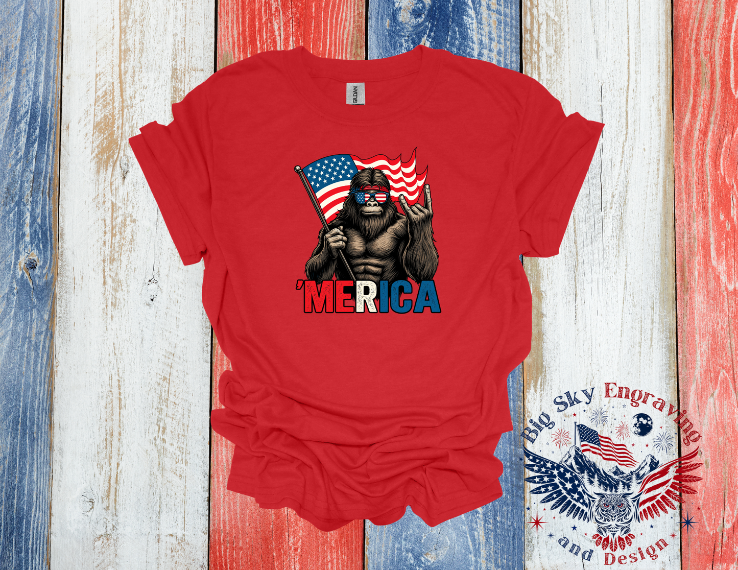 'Merica Sasquatch – Gildan Softstyle T-Shirt