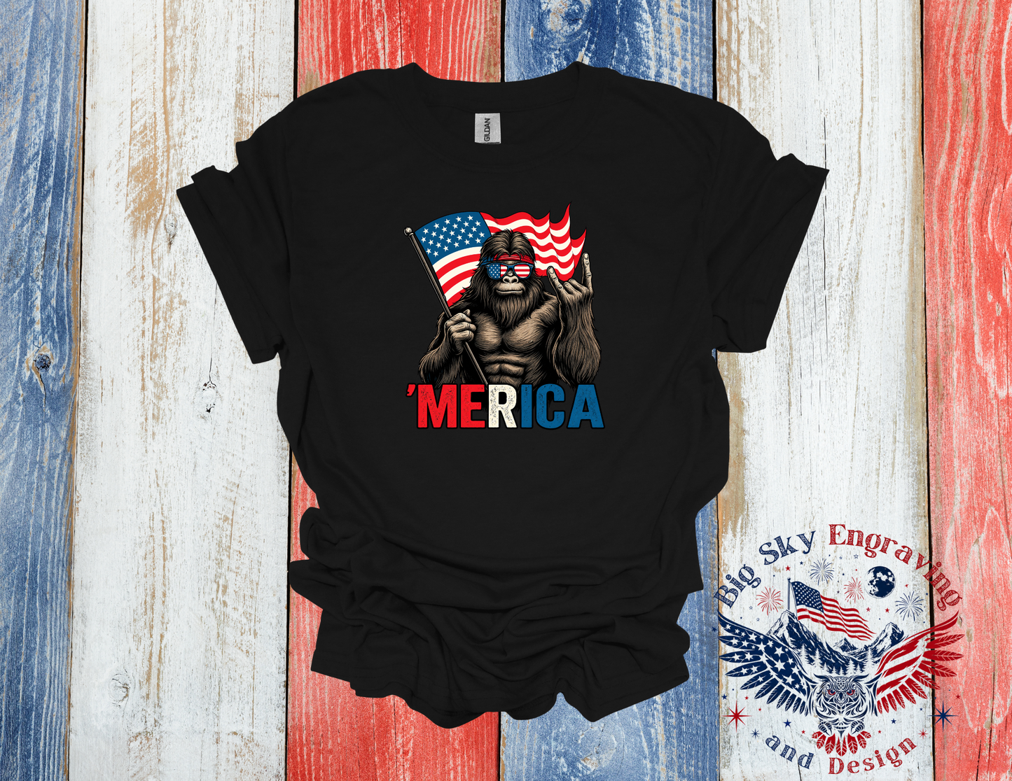 'Merica Sasquatch – Gildan Softstyle T-Shirt